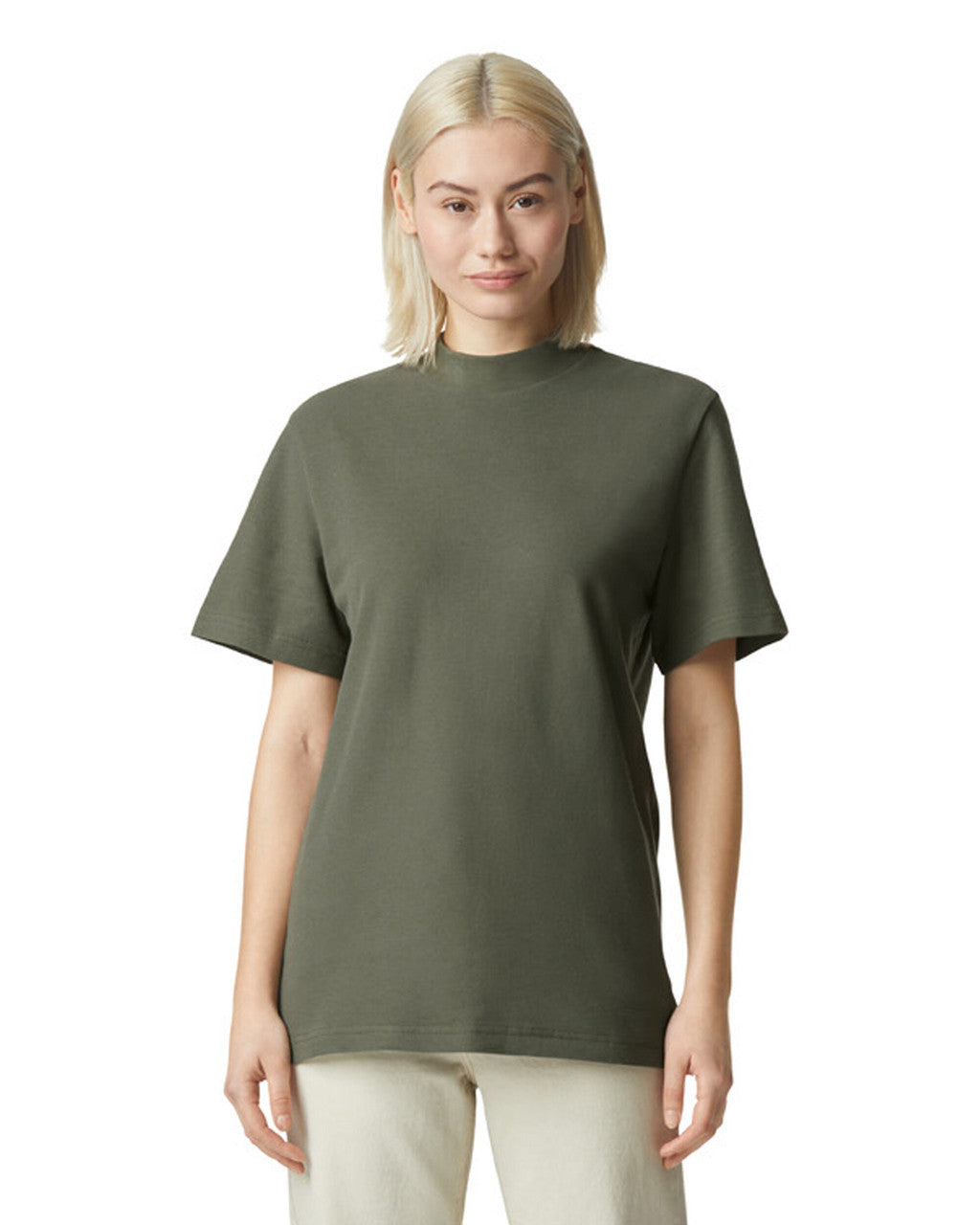 AMERICAN APPAREL 1PQ PIQUE MOCKNECK T-SHIRT-UNISEX