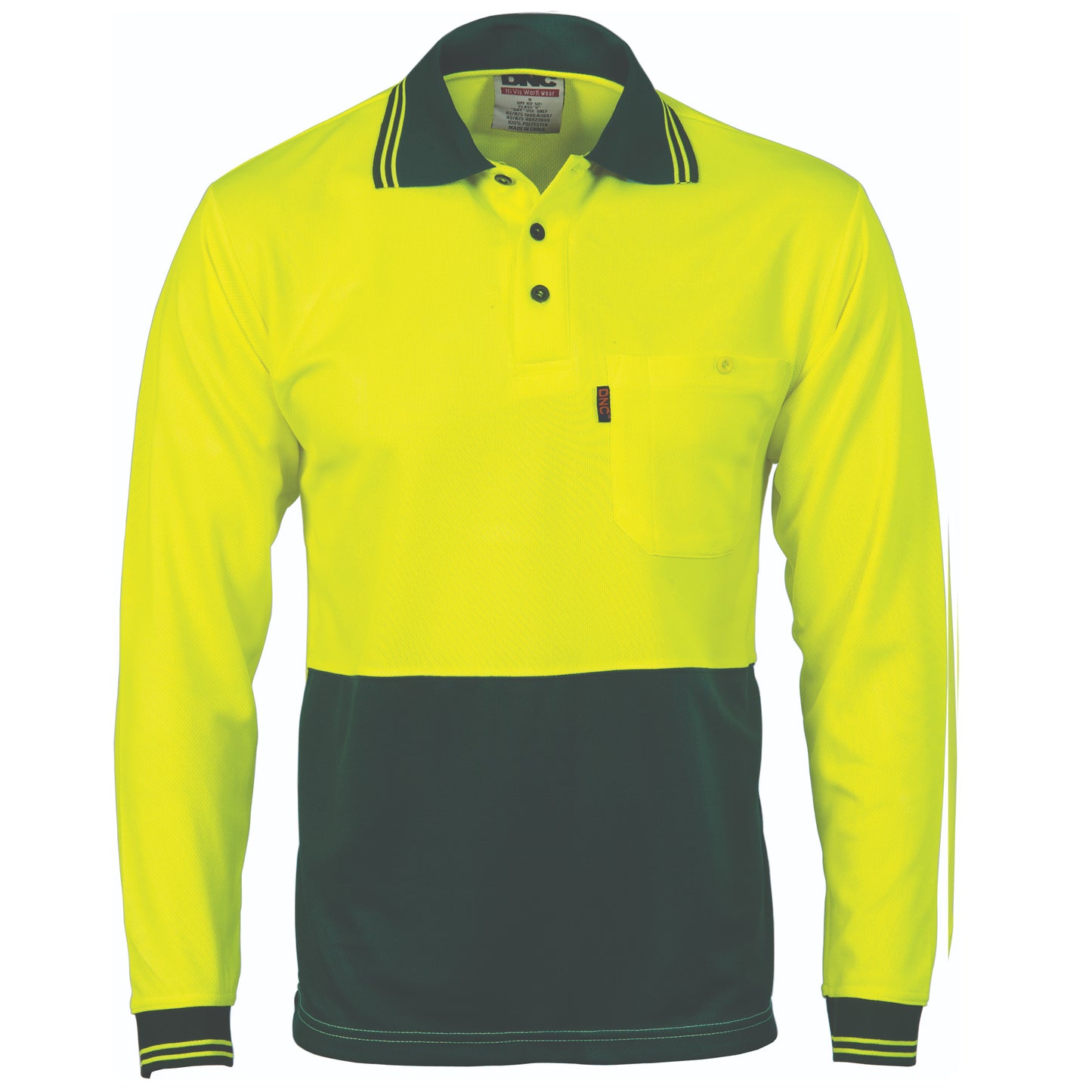 DNC HIVIS TWO TONE COOL BREATHE LONG SLEEVE POLO-MEN'S