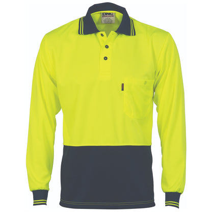 DNC HIVIS TWO TONE COOL BREATHE LONG SLEEVE POLO-MEN'S