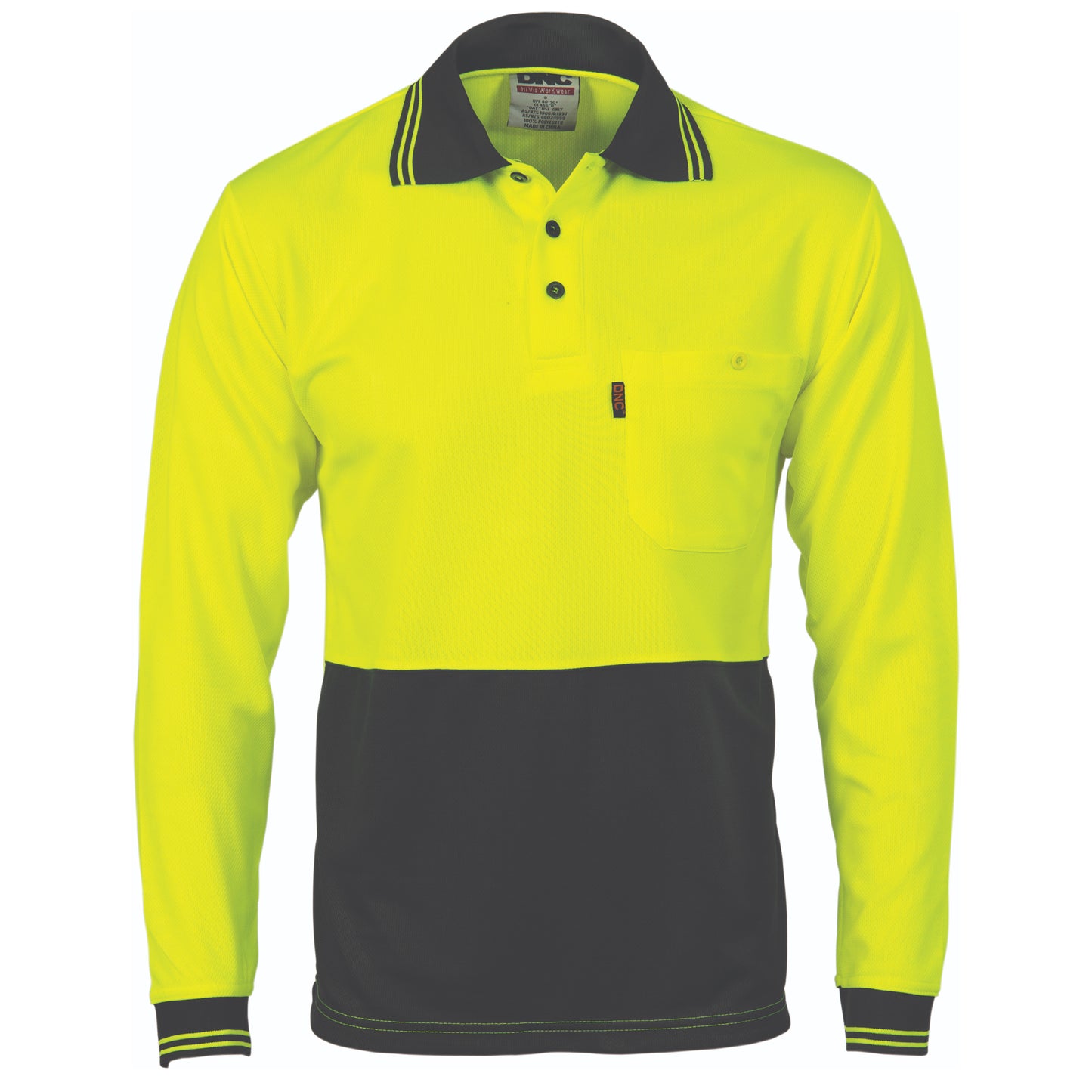 DNC HIVIS TWO TONE COOL BREATHE LONG SLEEVE POLO-MEN'S