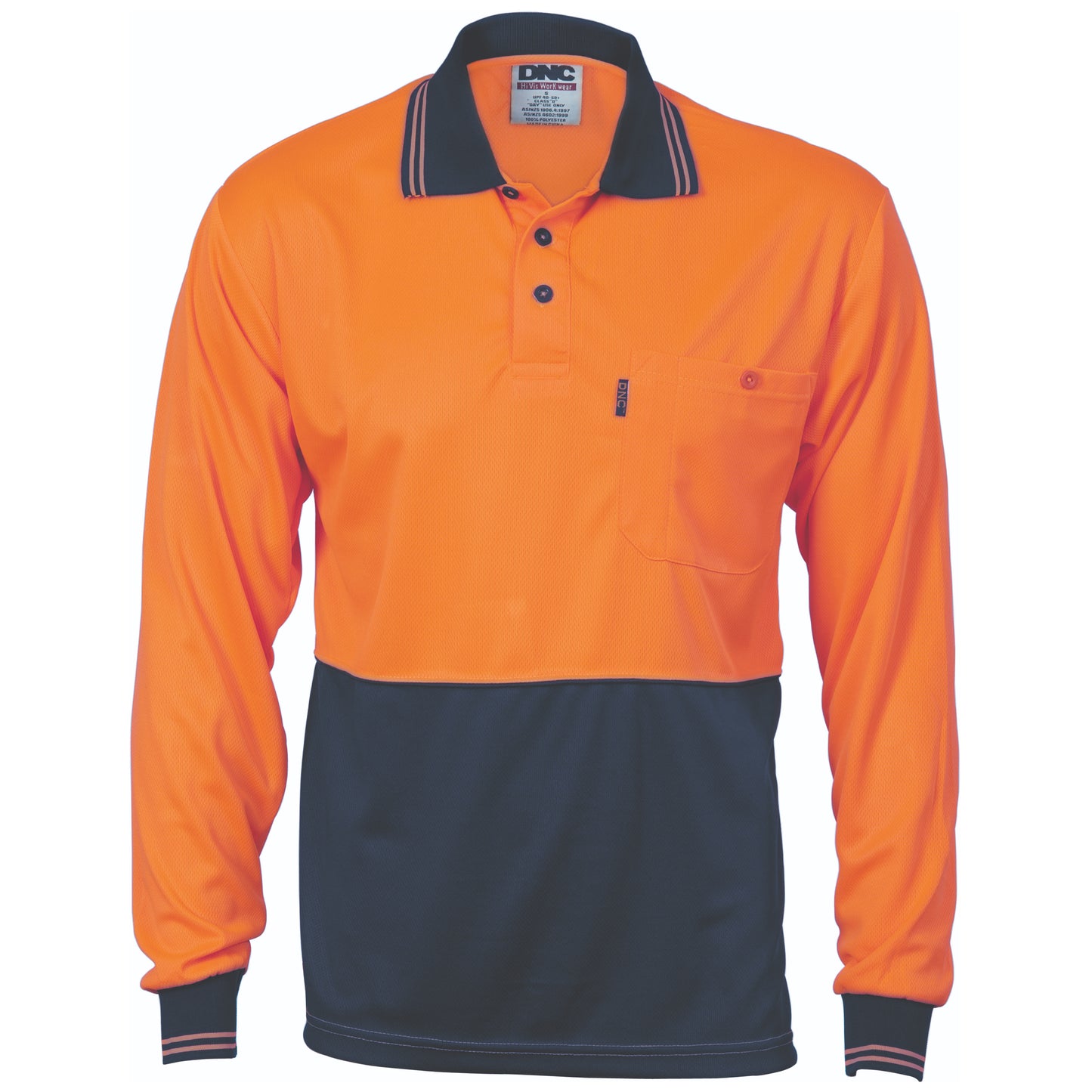 DNC HIVIS TWO TONE COOL BREATHE LONG SLEEVE POLO-MEN'S