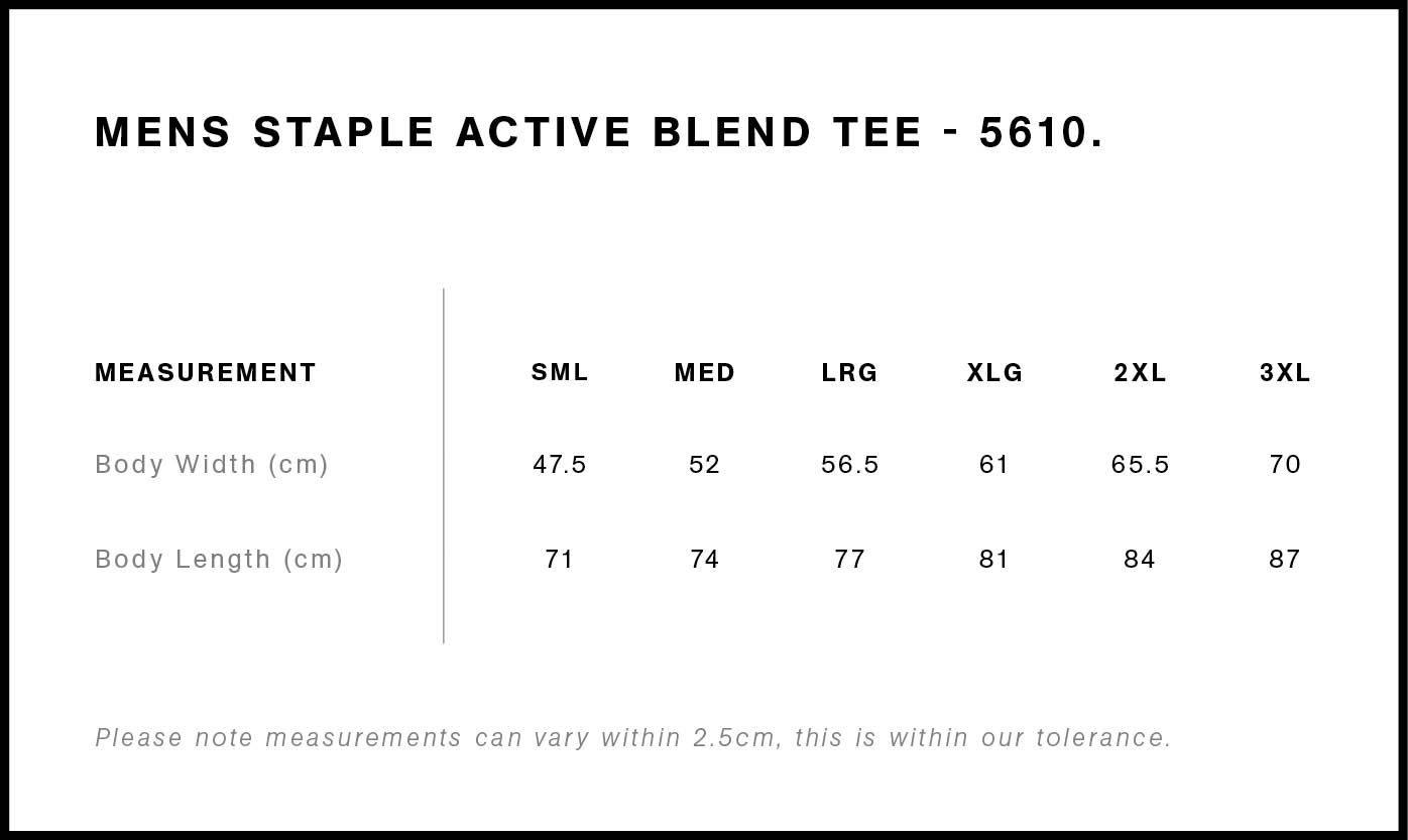 AS COLOUR STAPLE ACTIVE BLEND TEE-MEN'S