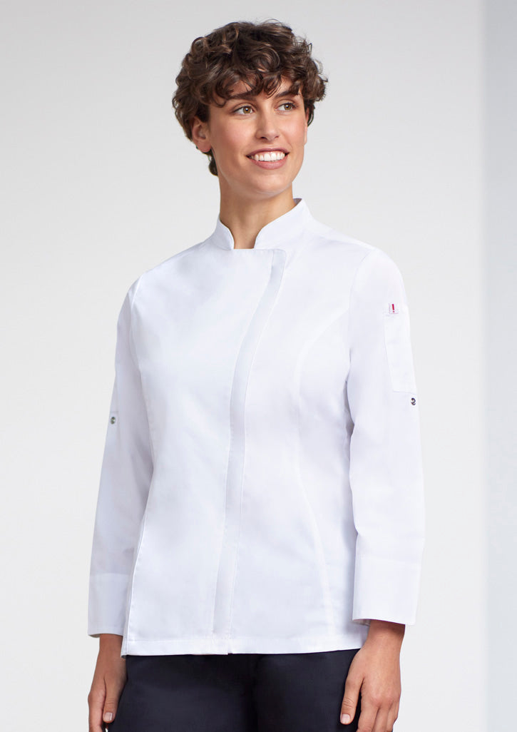 BIZ COLLECTION ALFRESCO LONG SLEEVE CHEF JACKET WOMENS