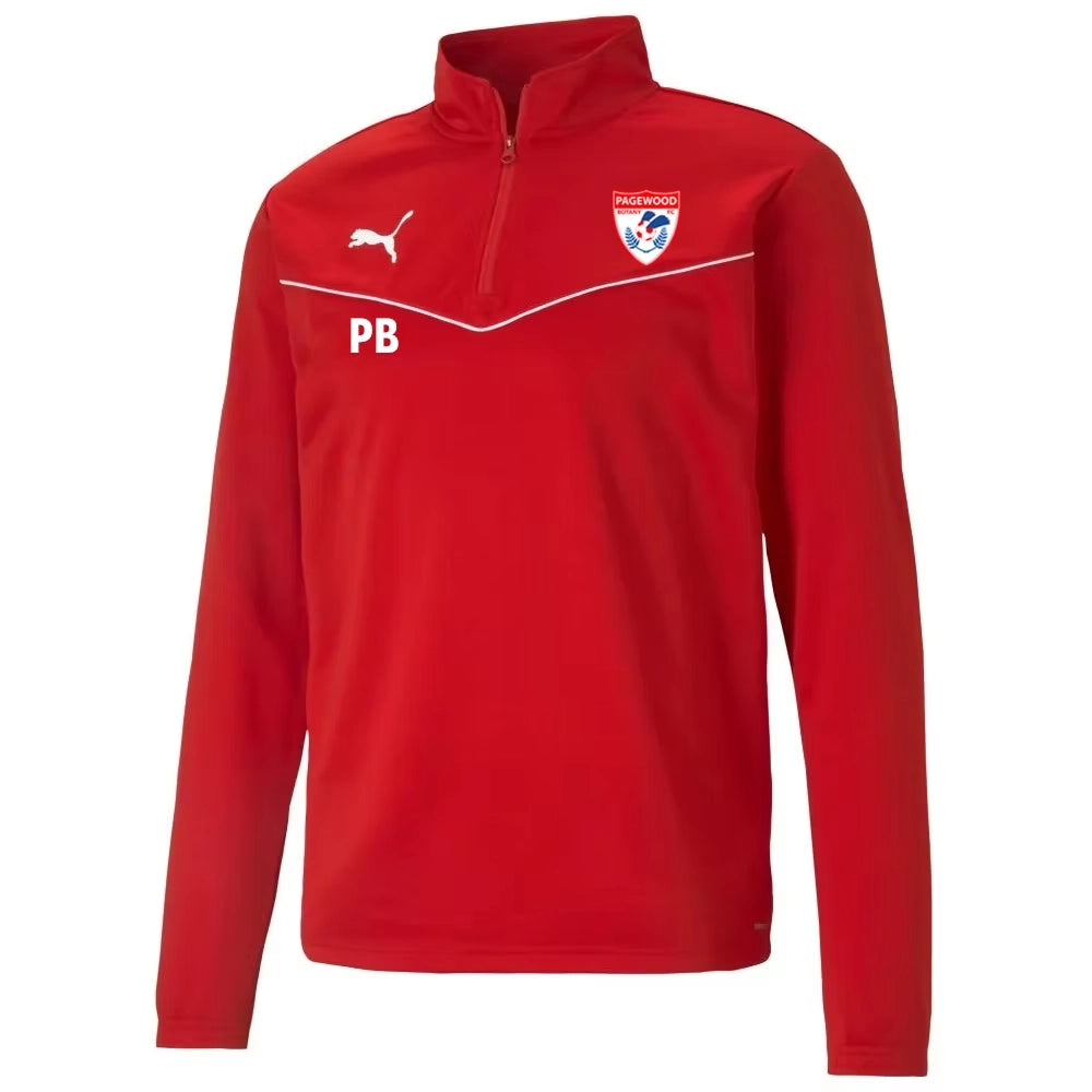 PUMA PAGEWOOD FC TEAM RISE 1/4 ZIP JACKET RED-YOUTH