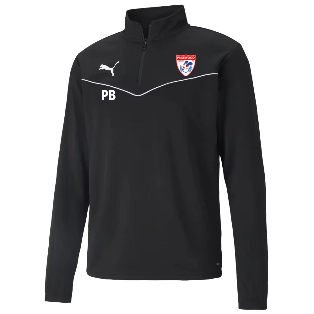 PUMA PAGEWOOD FC TEAM RISE 1/4 ZIP JACKET BLACK-ADULTS