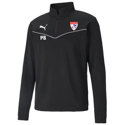 PUMA PAGEWOOD FC TEAM RISE 1/4 ZIP JACKET BLACK-YOUTH