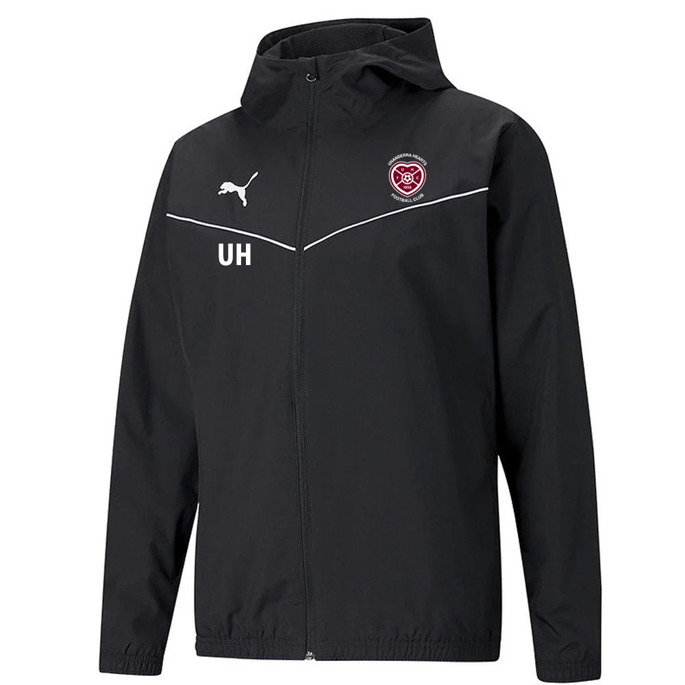 PUMA UNANDERRA HEARTS FC TEAM RISE ALL WEATHER JACKET-BLACK ADULTS