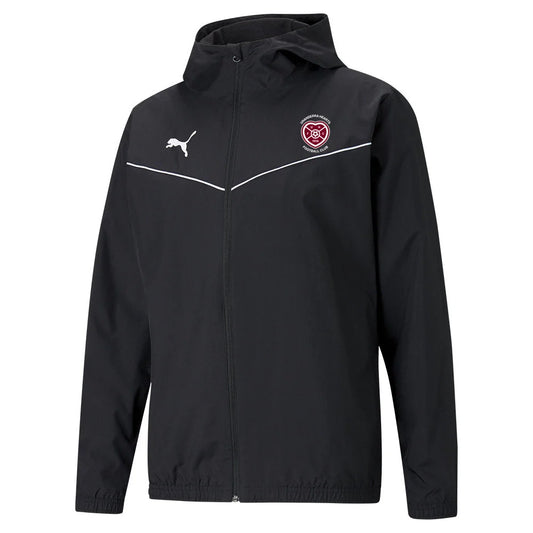 PUMA UNANDERRA HEARTS FC TEAM RISE ALL WEATHER JACKET-BLACK ADULTS