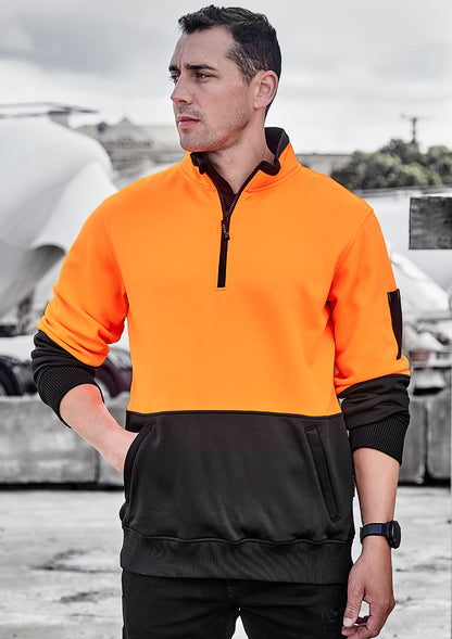 SYZMIK UNISEX HI VIS HALF ZIP PULLOVER