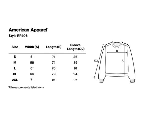 AMERICAN APPAREL REFLEX CREWNECK SWEATSHIRT-UNISEX