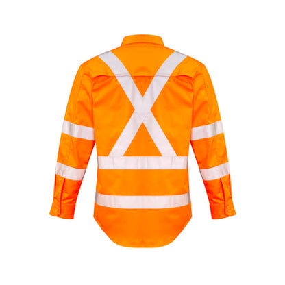 SYZMIK BGE HI VIS X BACK TAPED SHIRT ORANGE-MENS