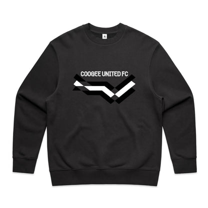 AS COLOUR COOGEE UNITED FC BLK WHT LOGO HEAVY CREW COAL