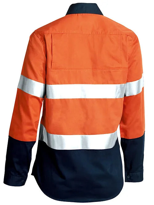 BISLEY TAPED HI VIS COOL LIGHTWEIGHT DRILL SHIRT-WOMEN'S