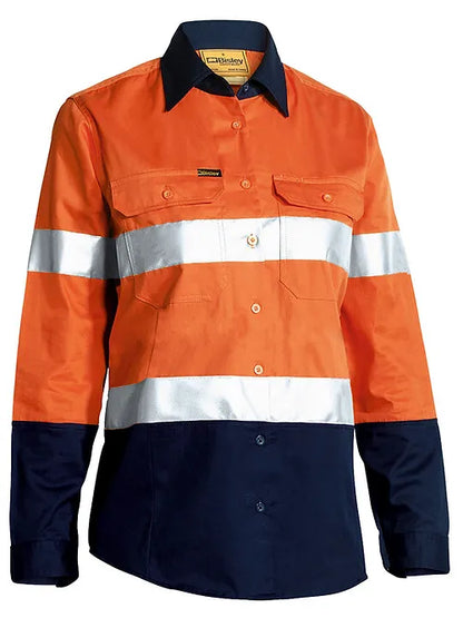 BISLEY TAPED HI VIS COOL LIGHTWEIGHT DRILL SHIRT-WOMEN'S