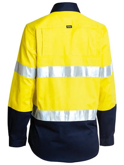 BISLEY TAPED HI VIS COOL LIGHTWEIGHT DRILL SHIRT-WOMEN'S