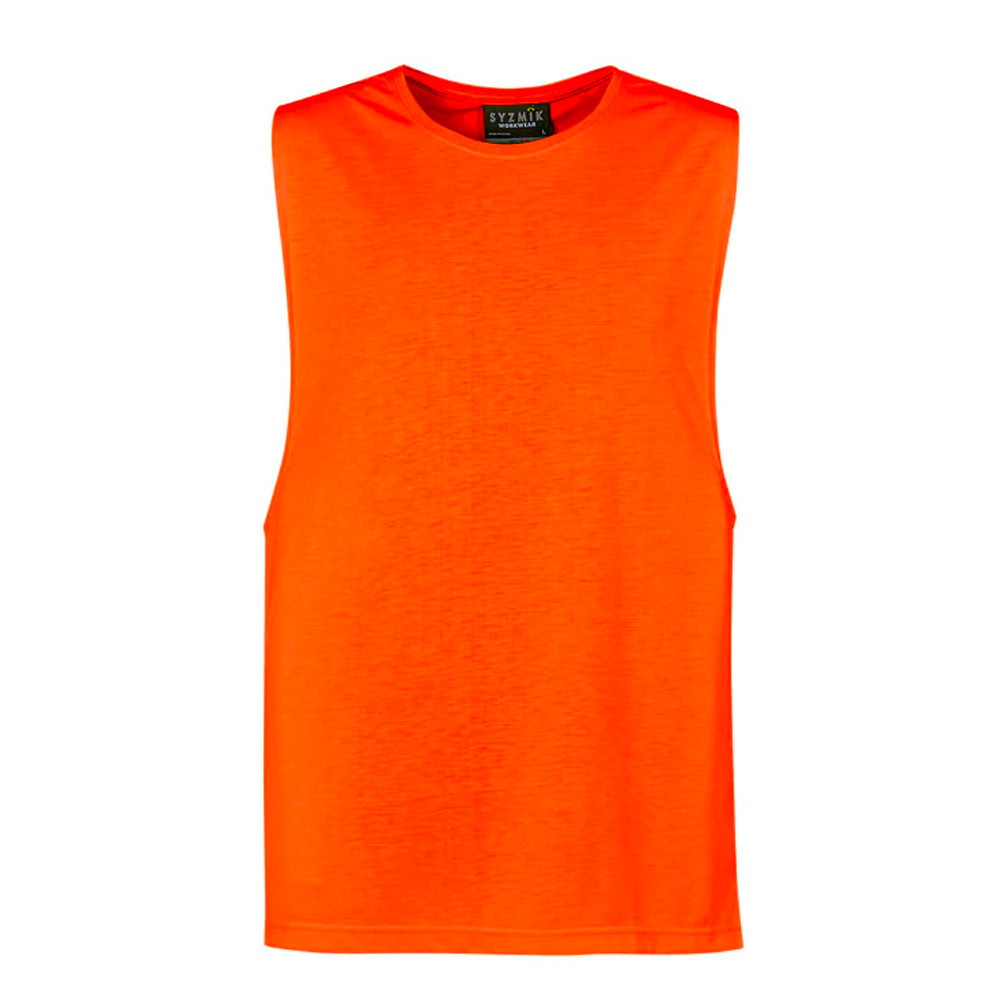 SYZMIK HI VIS SLEEVELESS TEE SHIRT MENS