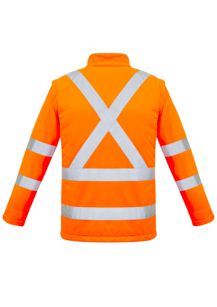 SYZMIK HI VIS 2 IN 1 X BACK SOFT SHELL JACKET ORANGE-UNISEX