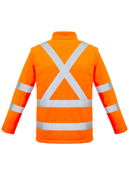 SYZMIK HI VIS 2 IN 1 X BACK SOFT SHELL JACKET ORANGE-UNISEX