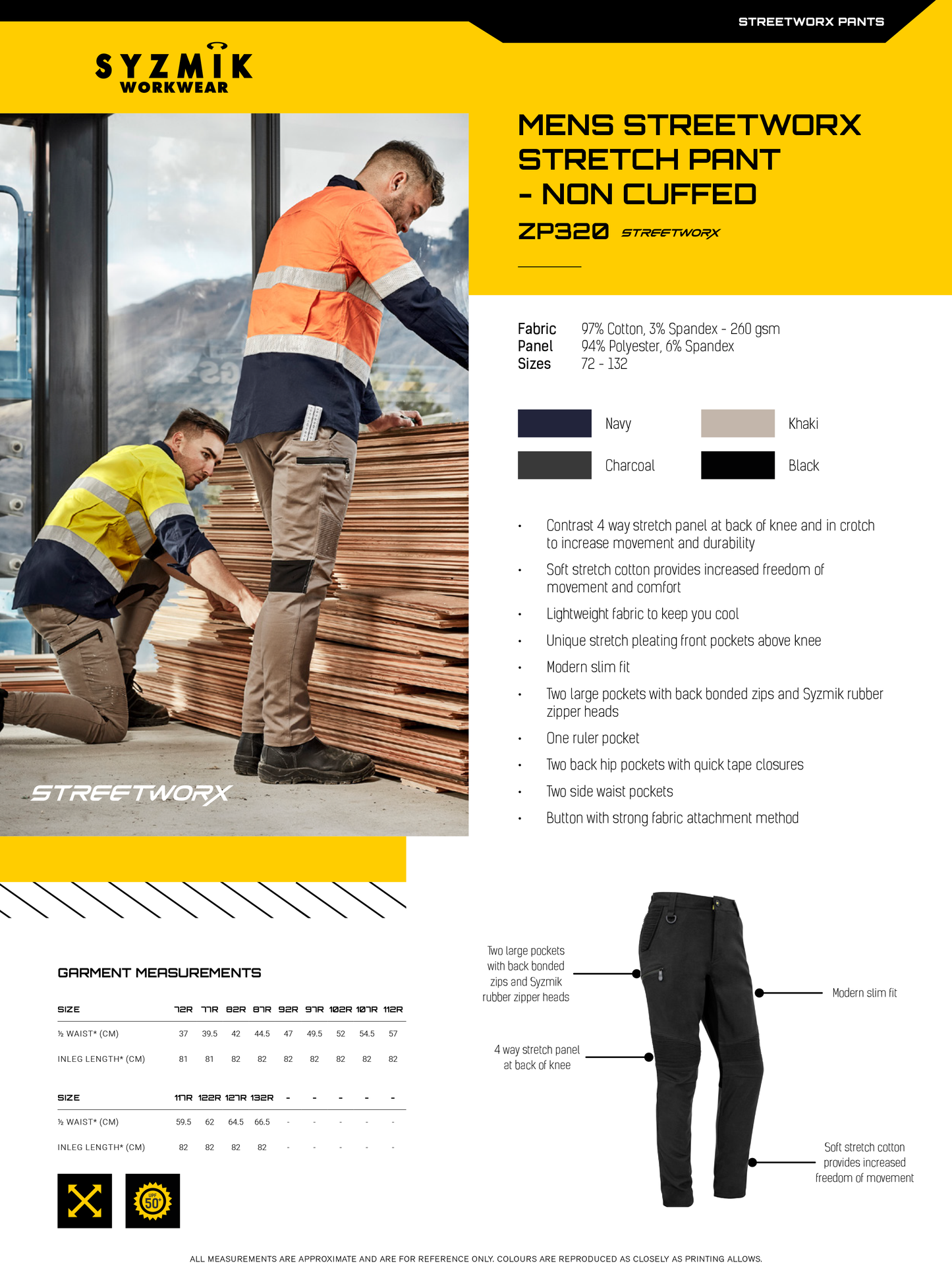 SYZMIK STREETWORKX STRETCH NON-CUFFED PANT MENS