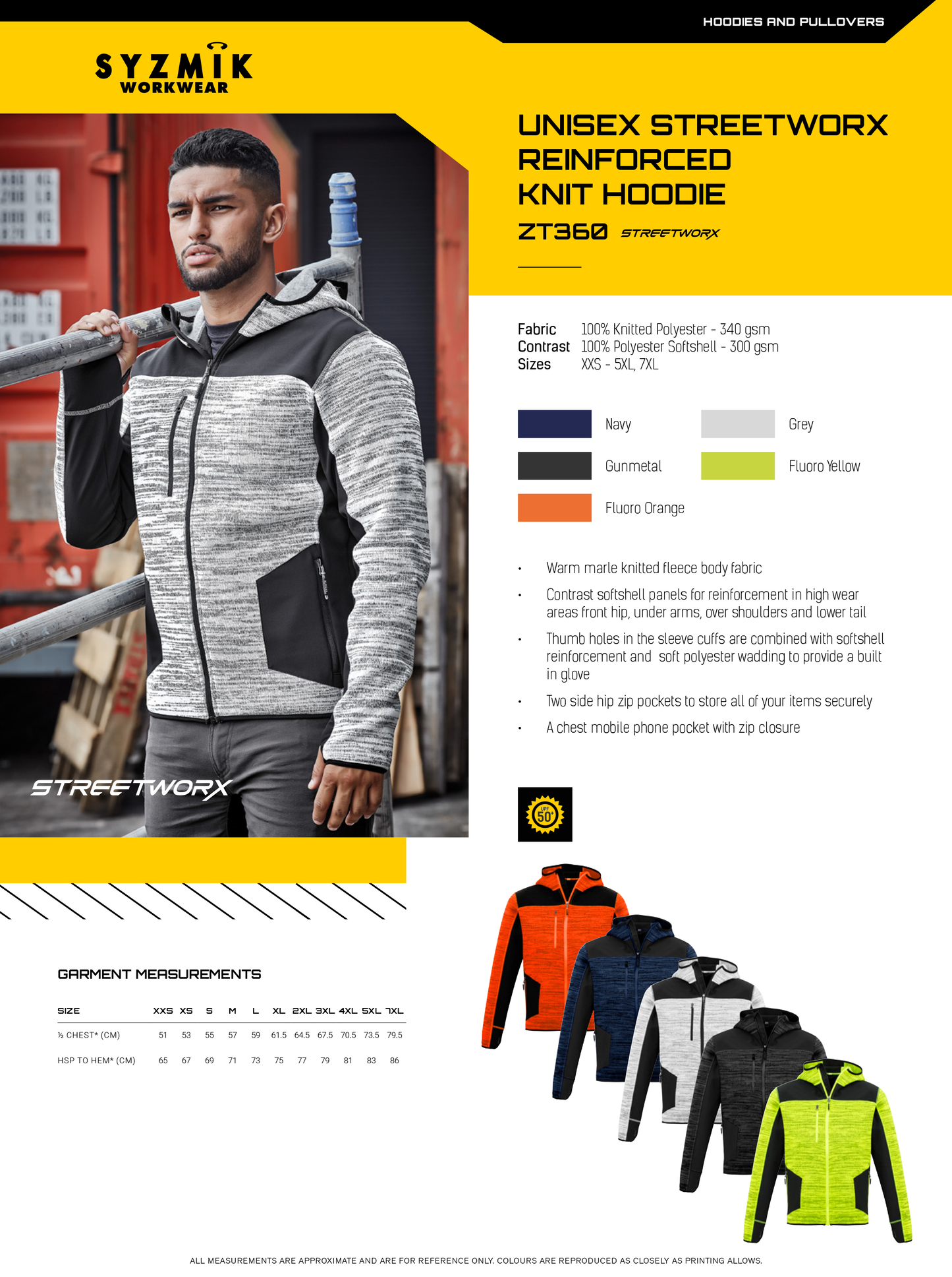 SYZMIK STREETWORX REINFORCED KNIT HOODIE UNISEX