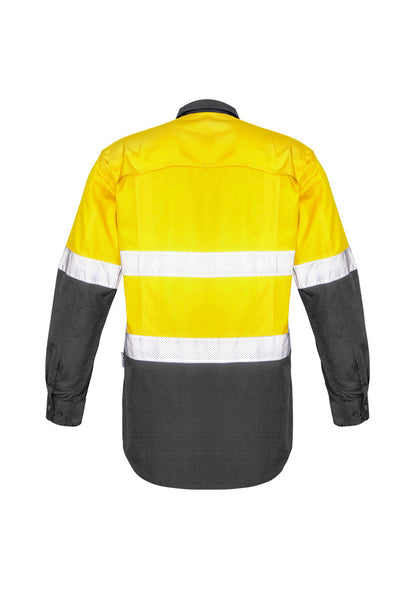 SYZMIK HI VIS RUGGED COOLING TAPED SPLICED LS SHIRT MENS