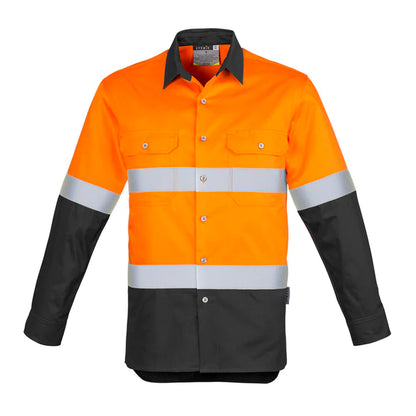 SYZMIK HI VIS SPLICED INDUSTRIAL SHIRT HOOP TAPED MENS