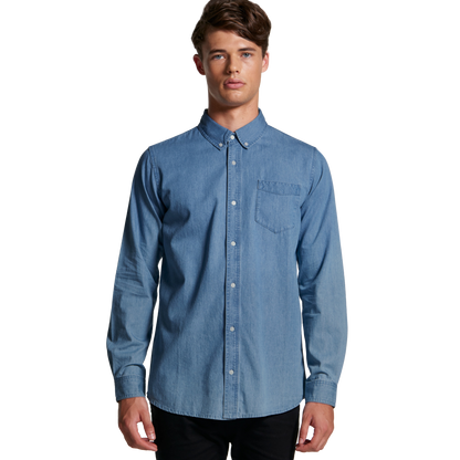 AS COLOUR DENIM SHIRT BLUE-MENS