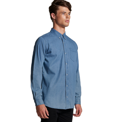 AS COLOUR DENIM SHIRT BLUE-MENS