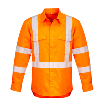 SYZMIK HI VIS X BACK TAPED SHIRT ORANGE-MENS