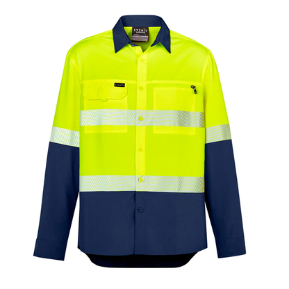 SYZMIK HI VIS OUTDOOR SEGMENTED TAPE LS SHIRT MENS