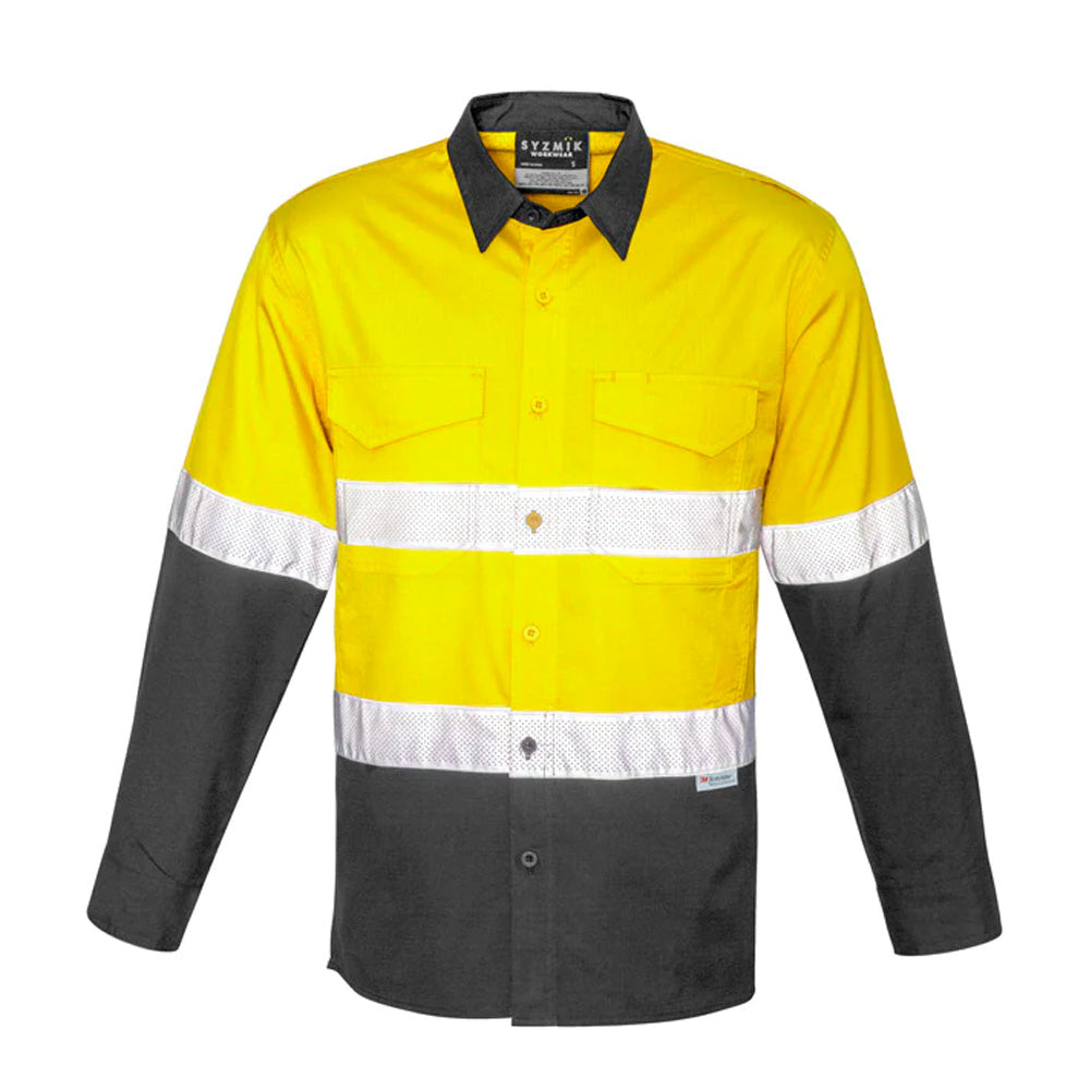 SYZMIK HI VIS RUGGED COOLING TAPED SPLICED LS SHIRT MENS