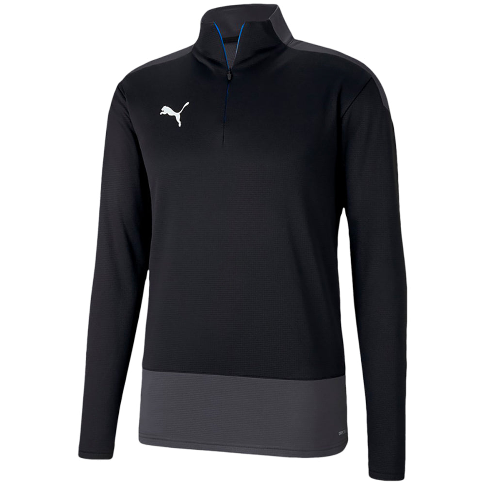 PUMA TEAM GOAL 1/4 ZIP JACKET BLACK ASPHALT-ADULTS