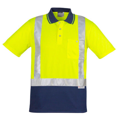 SYZMIK HI VIS SPLICED POLO SHOULDER TAPED MENS